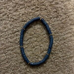 Elegant Navy and Gold Beaded Bracelet